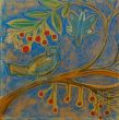 Fruit III. Shellac and oil pastel on canvas
